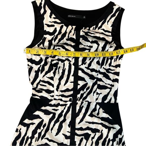 Karen Millen Zebra Print Shift mini Dress Back Cutout NEW - Picture 15 of 16